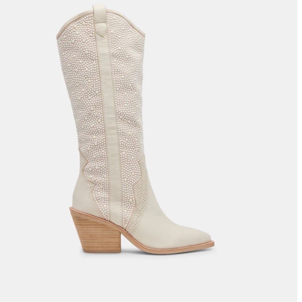 Dolce Vita Navene Boots in Pearl Off White